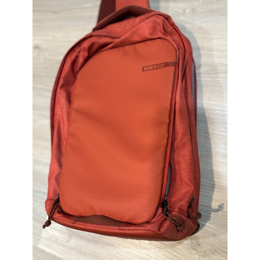 REI Co-op Flash Sling Bag Rust Orange Ripstop Nylon Crossbody Backpack Hiking